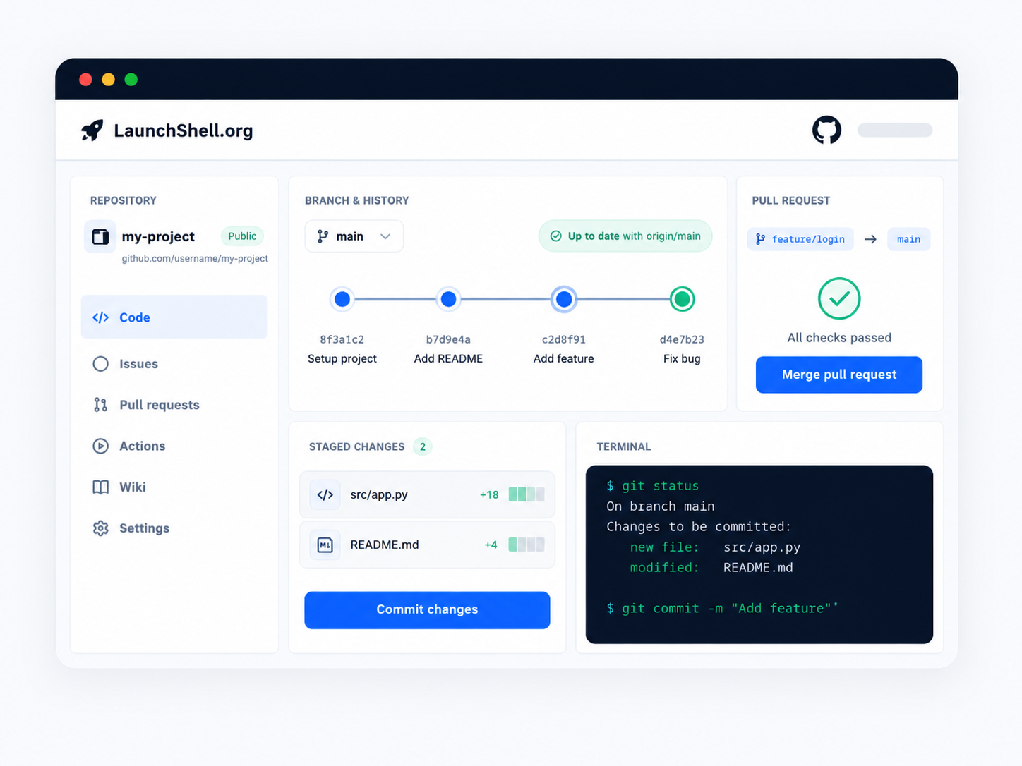 Git and GitHub guide graphic